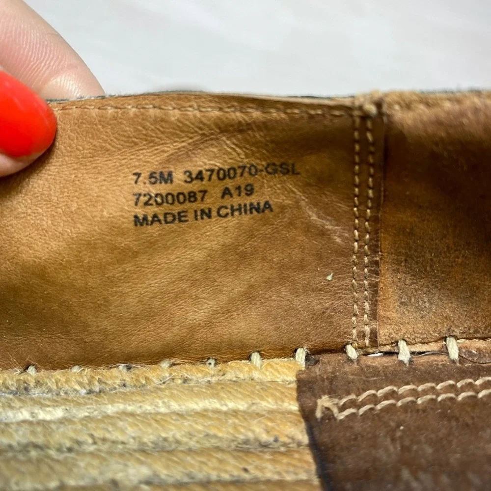 Frye Ivy Espadrille Slip On Gold Metallic Leather‎ Flats 3470070-GSL Womens 7.5M